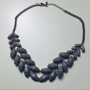 SOLD Grey and gold statement necklace